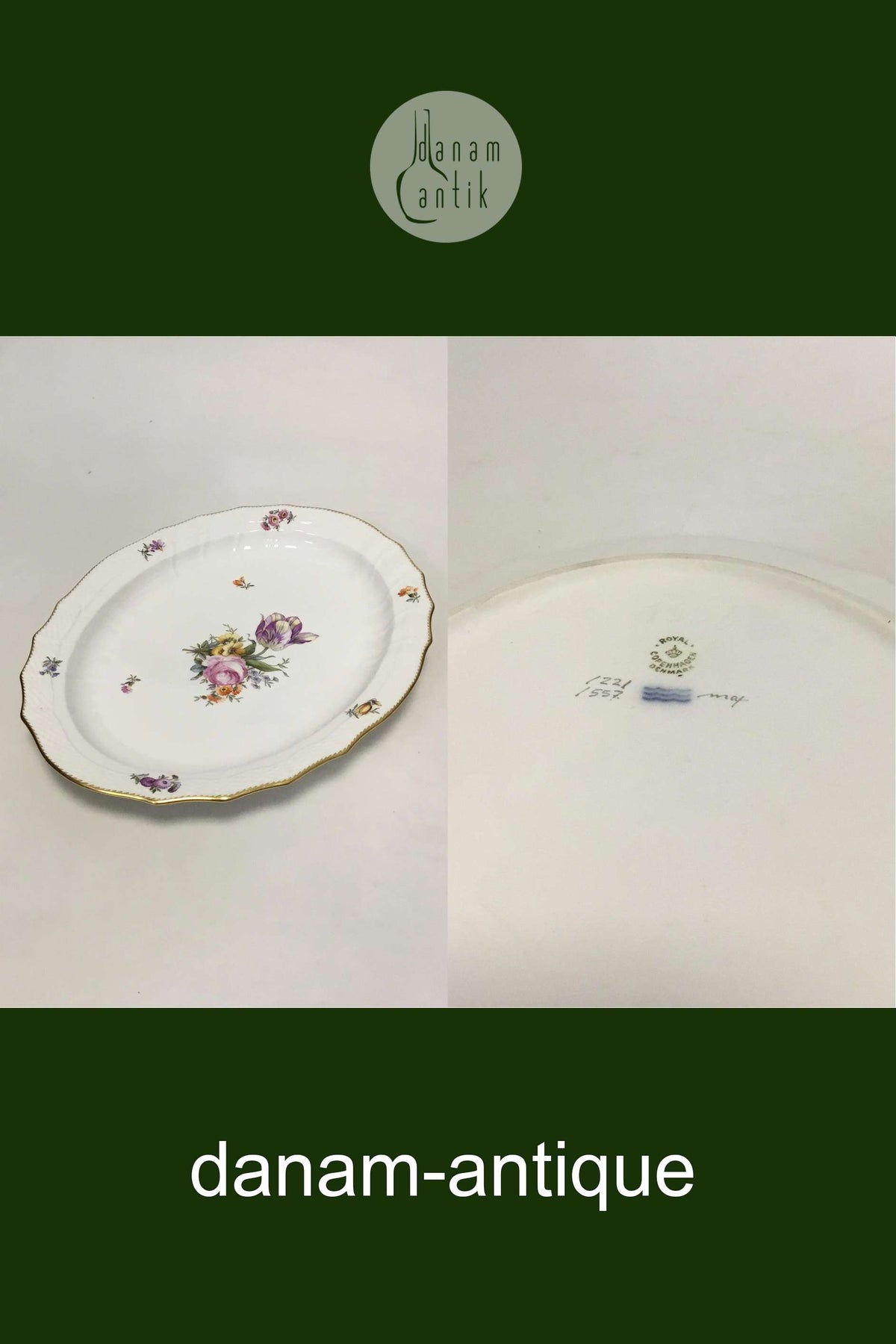 ロイヤルコペンハーゲン フルサクソンフラワー ラージオーバル