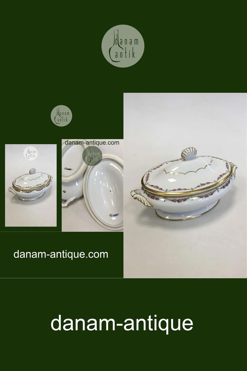 皇家哥本哈根套装第478号玫瑰花环与金质椭圆餐具 No 9058