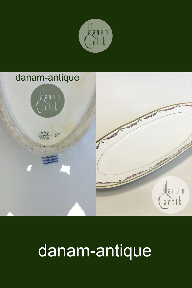 皇家哥本哈根套装第478号玫瑰花环金鱼盘第9012号