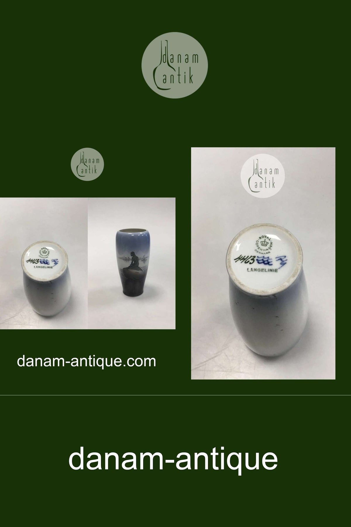 ロイヤルコペンハーゲン アールヌーボ花瓶 No 4463 人魚姫柄