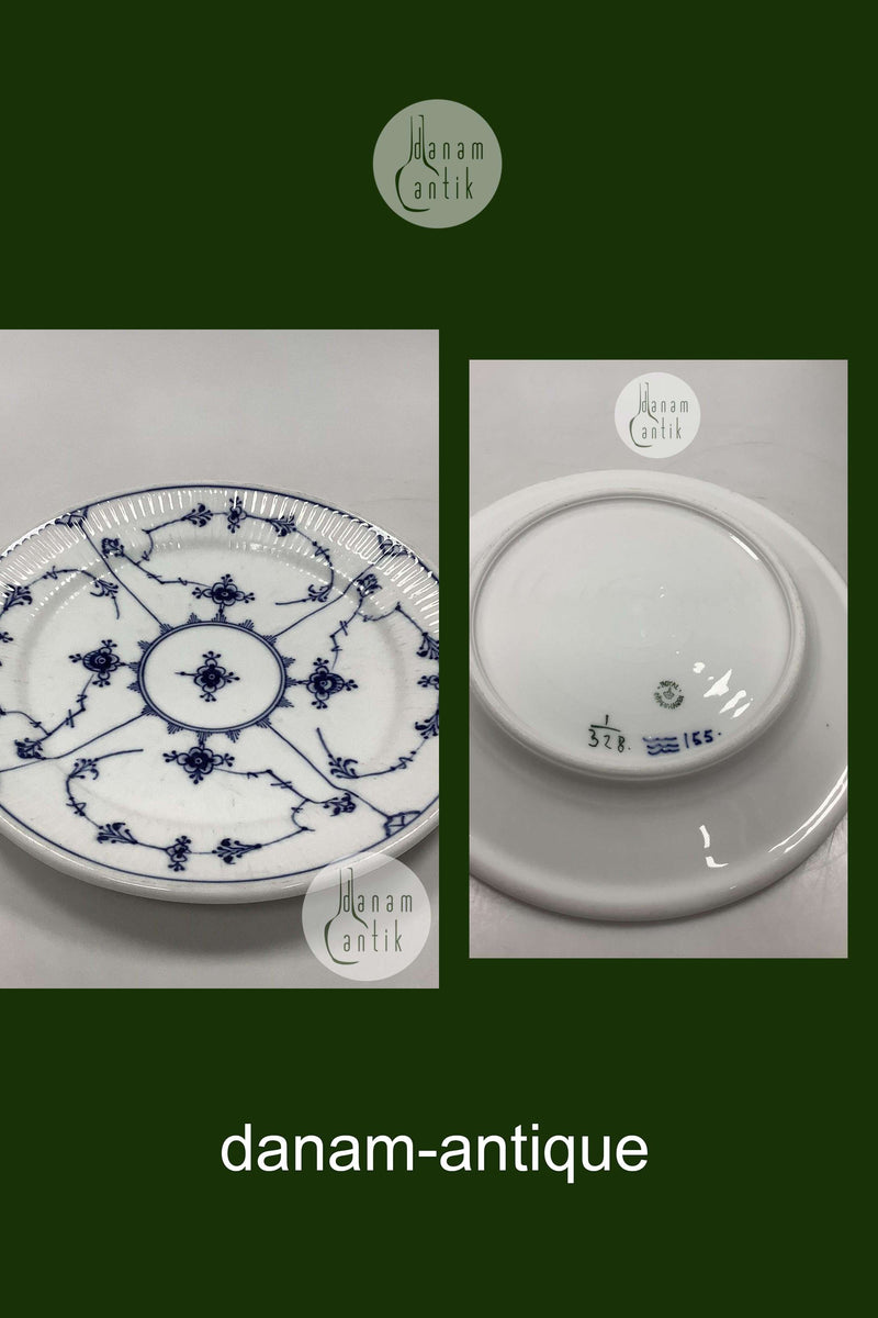 Royal Copenhagen Musselmalet Riflet  Hotel Spisetallerken No. 328