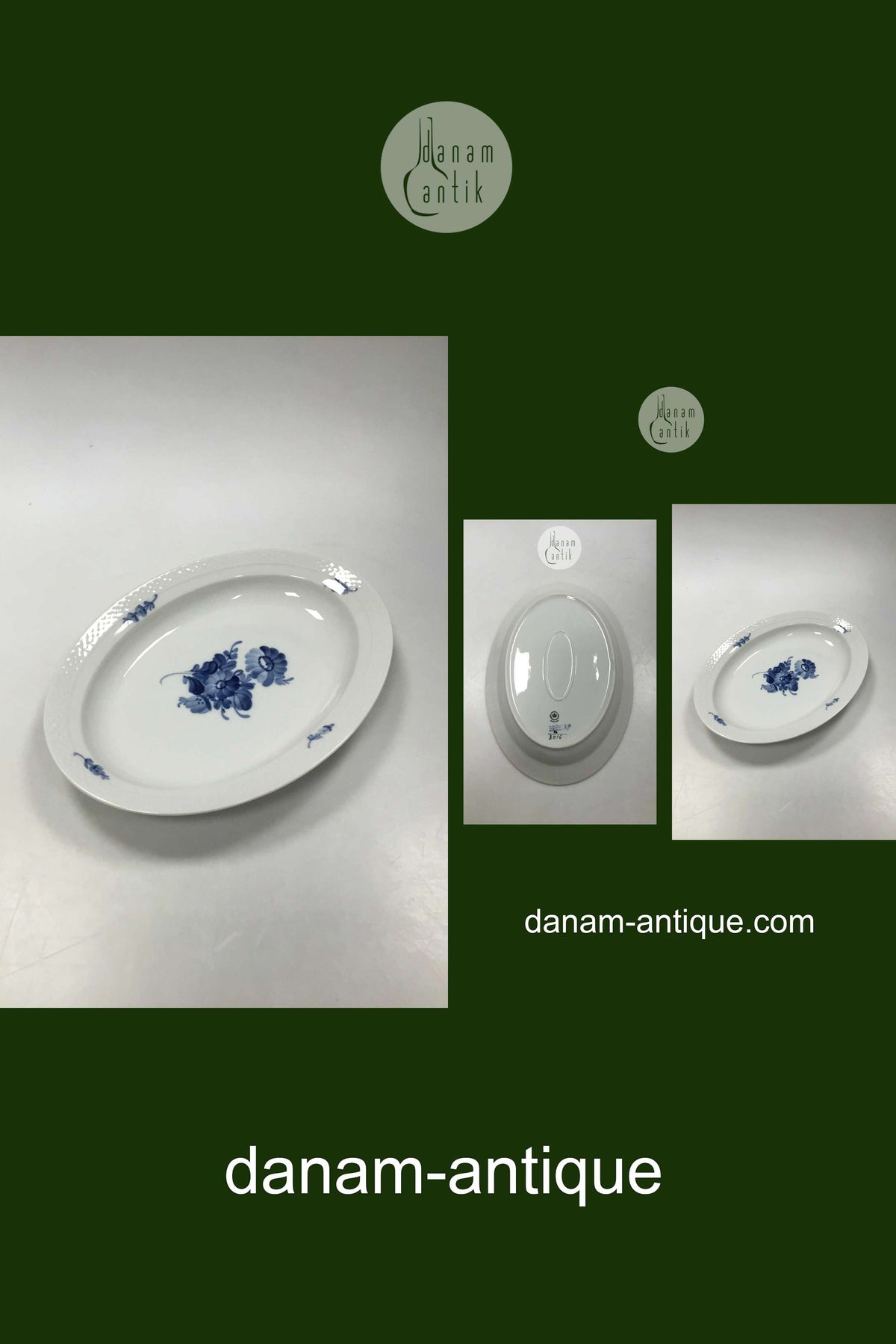 ロイヤルコペンハーゲン ブルーフラワー 編み込みオーバルディッシュ