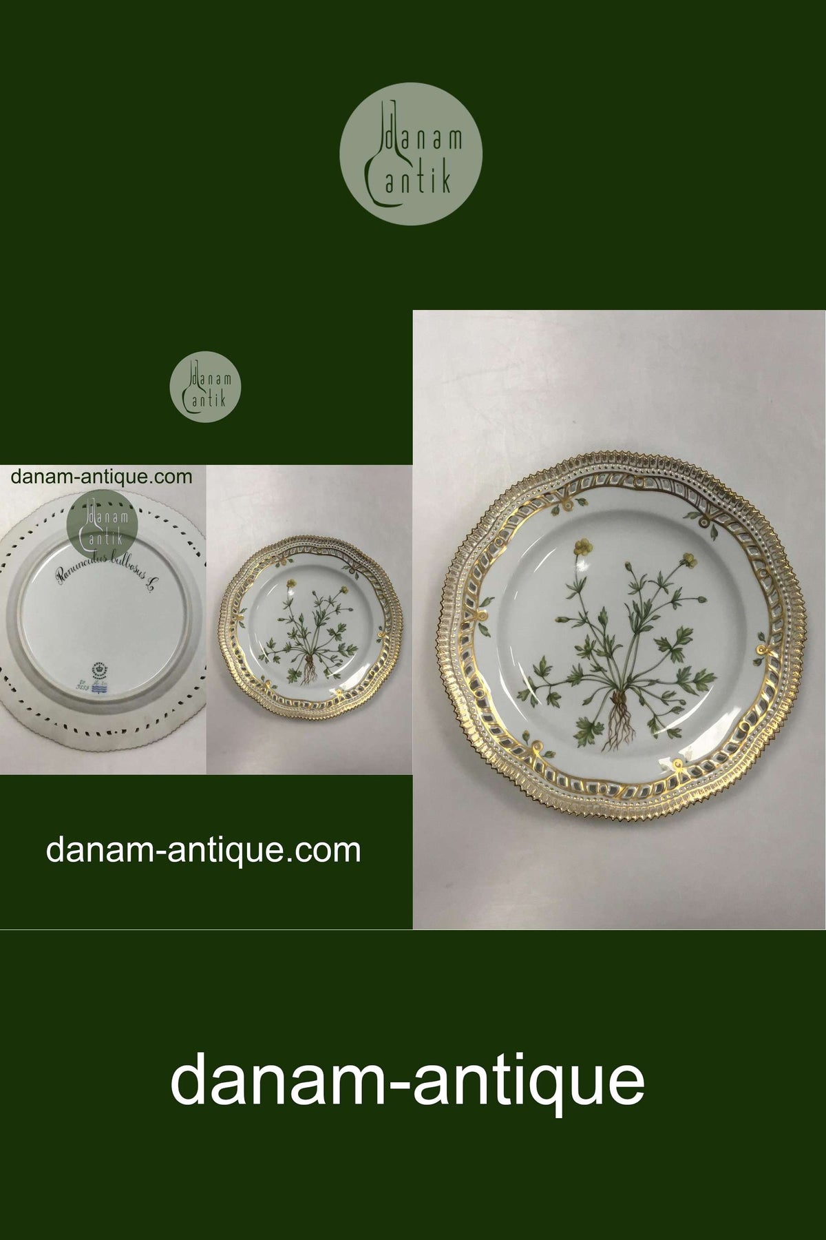 ロイヤルコペンハーゲン　フローラダニカ　透かし彫り　大皿 ロイヤルコペンハーゲン フローラダニカ プレート リム透かし彫り No