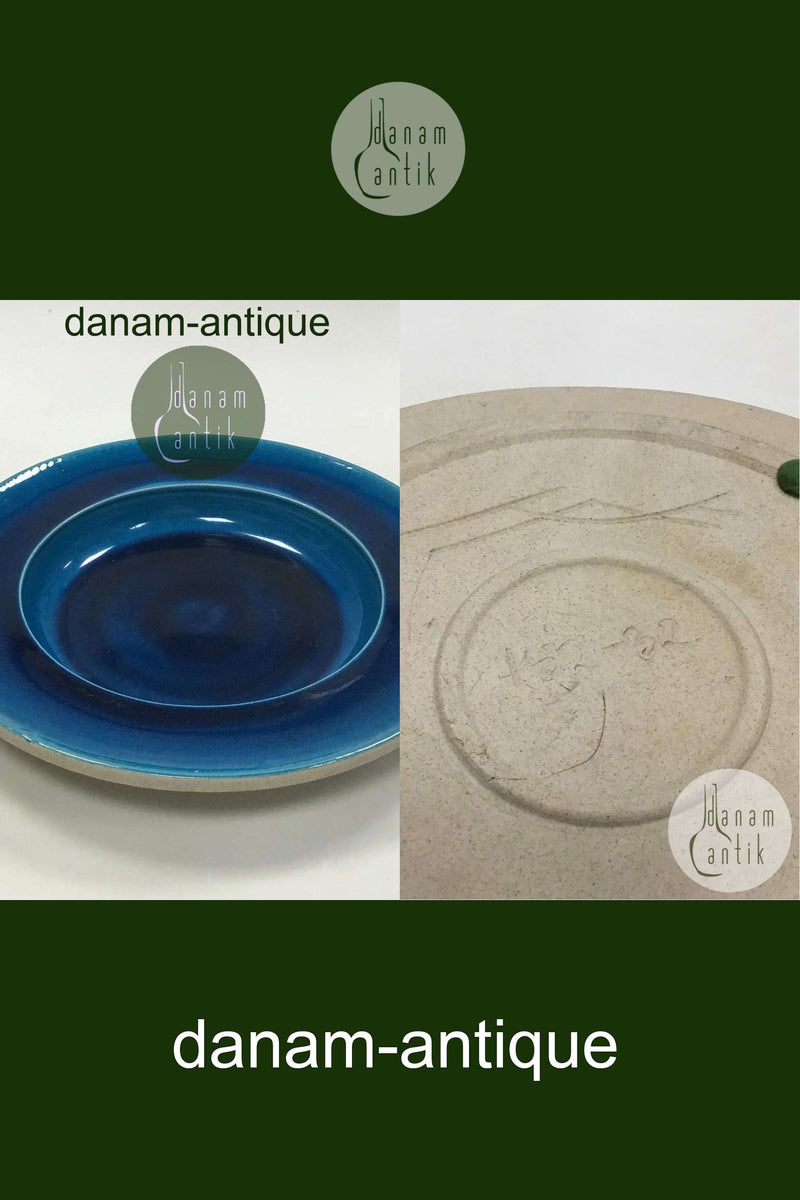 Kähler Ceramics Round stoneware dish with turquoise Glaze No 152-32