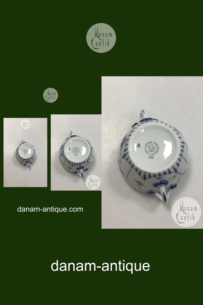 Bing & Grøndahl Blåmalet Musselmalet Sukkerskål No 593