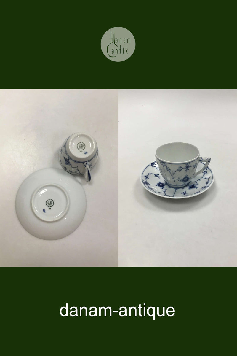 Bing & Grøndahl Blåmalet Musselmalet Kaffekop og Underkop No 305/102