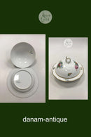 Royal Copenhagen Saxon Flower Light Bee Cell Lidded Bowl No 493/2039