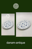 Royal Copenhagen Blaue geriffelte ovale Schale Nr. 633