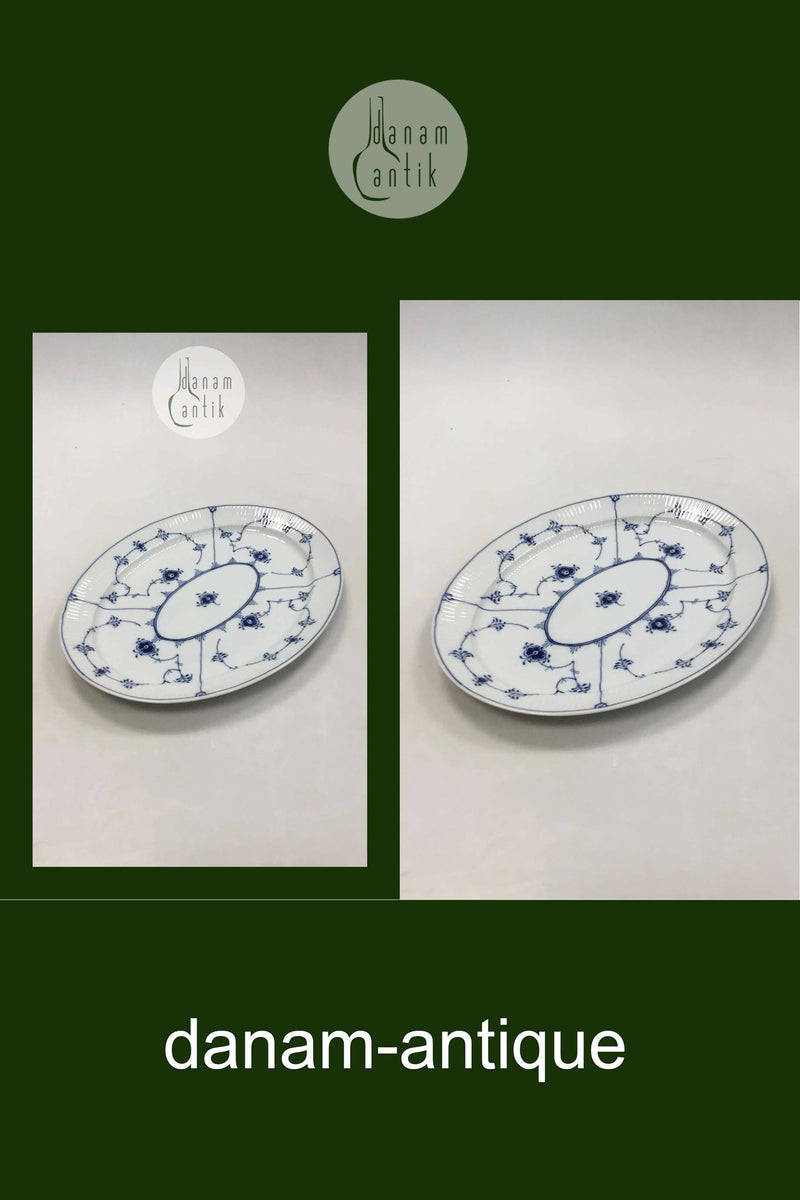 ロイヤルコペンハーゲン ブルーフルーテッドオーバルディッシュ No 633