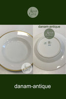 Bing & Grøndahl Hvidt glat stel med guldkant Dyb tallerken No 22