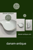 Bing & Grøndahl Hvidt glat stel med guldkant Nyreformet skål No 38