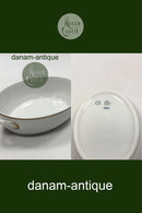 Bing & Grøndahl Hvidt glat stel med guldkant Oval skål No 312