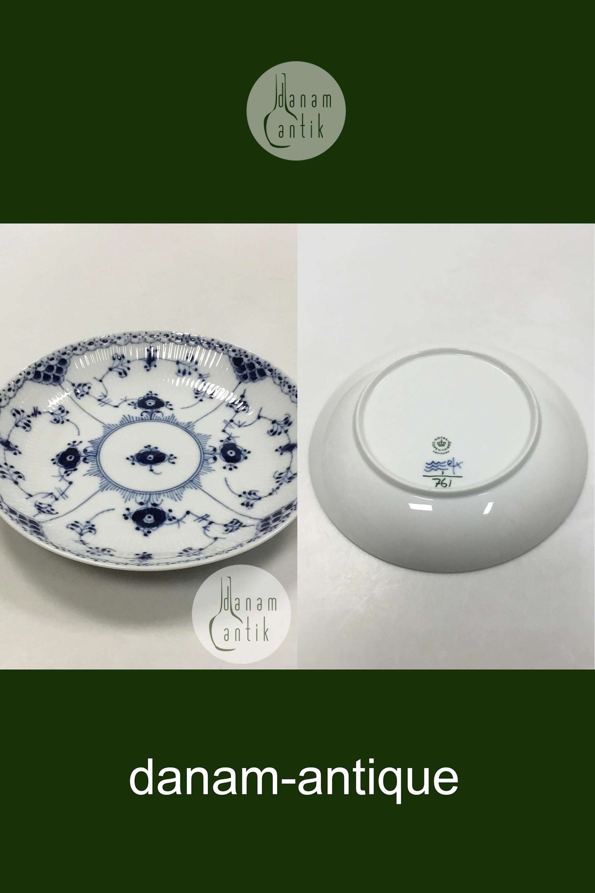 ロイヤルコペンハーゲン ブルーフルーテッドローボウル No 761