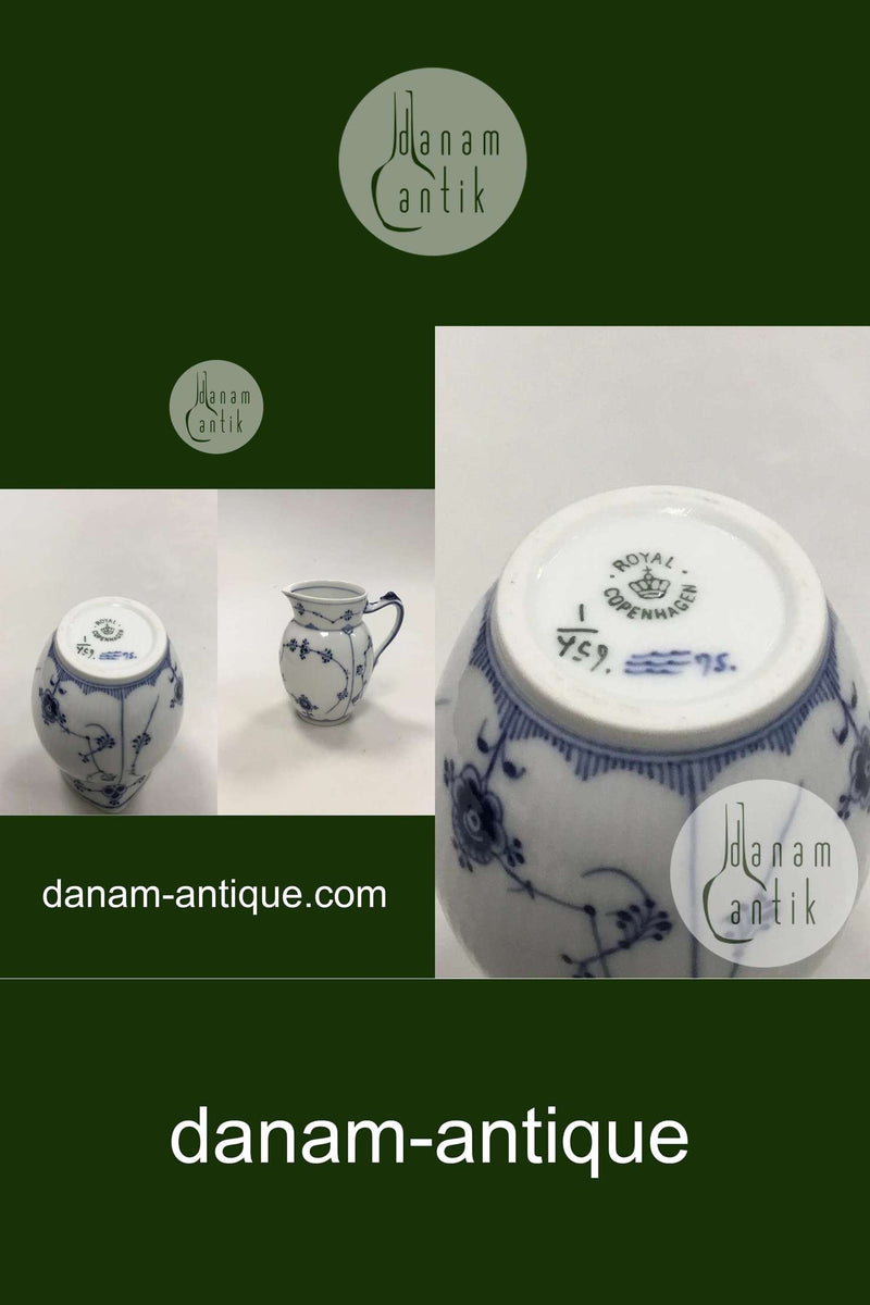 Royal Copenhagen Musselmalet Riflet Stor Flødekande No. 459