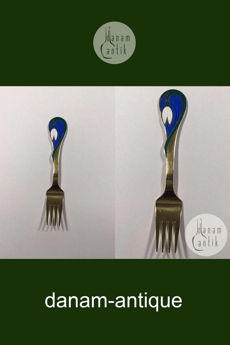 A. Michelsen Julegaffel 2002 I Forgyldt Sterling Sølv med Emalje