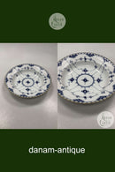 Royal Copenhagen Blue Fluted Full Lace Deep Plates with Gold No 1078