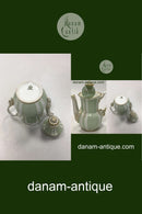 Dahl Jensen Dronningstel med grøn dekoration Kaffekande