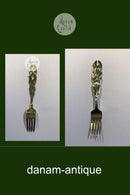 A. Michelsen Weihnachtsgabel 1941 Vergoldetes Sterlingsilber mit Emaille