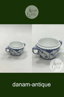 Royal Copenhagen Shell Painted Half Lace Zuckerdose ohne Deckel Nr. 605