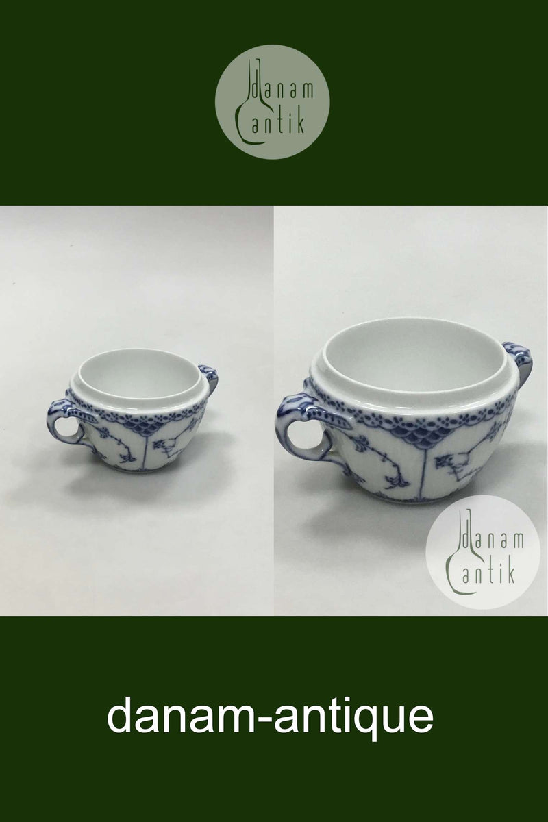 Royal Copenhagen Shell Painted Half Lace Zuckerdose ohne Deckel Nr. 605