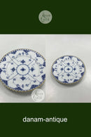 Royal Copenhagen Blue Fluted Full Lace Lunch Plate with Gold No 1086