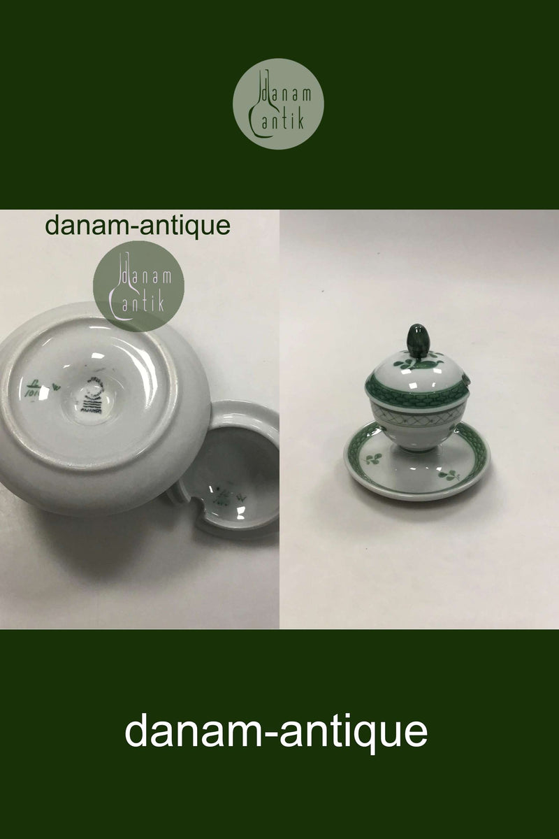 Royal Copenhagen Grøn Tranquebar Sennepskrukke No 1010