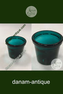 Blumentopfhalter aus dickem grünem Glas