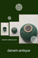 Saxbo Eva Stæhr Nielsen Lille Stentøjsskål med flot grøn glasur No 38