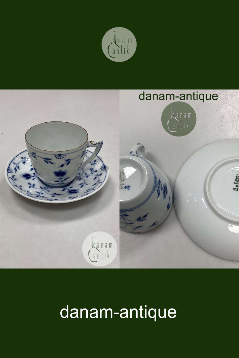 Bing og Grøndahl Sommerfugl med guld Kaffekop og Underkop No 102