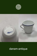 Royal Copenhagen Weiß Institution Becher mit blauem Rand