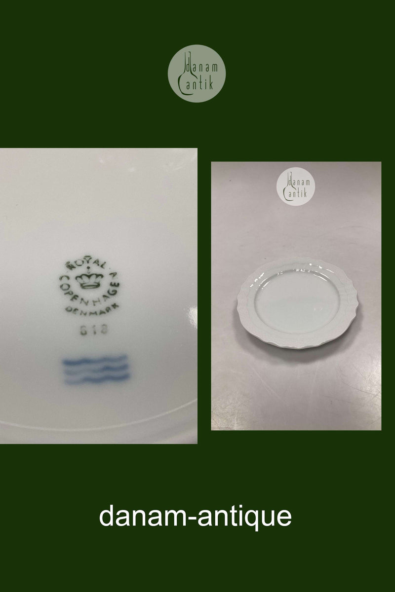 Royal Copenhagen hvid Josephine Kagetallerken No. 618