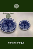 Royal Copenhagen Juleplatte fra 1914 med Engelsk Tekst "Christmas"