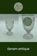 Vinglas med stort slibingsarbejde på kummen ca. 1900