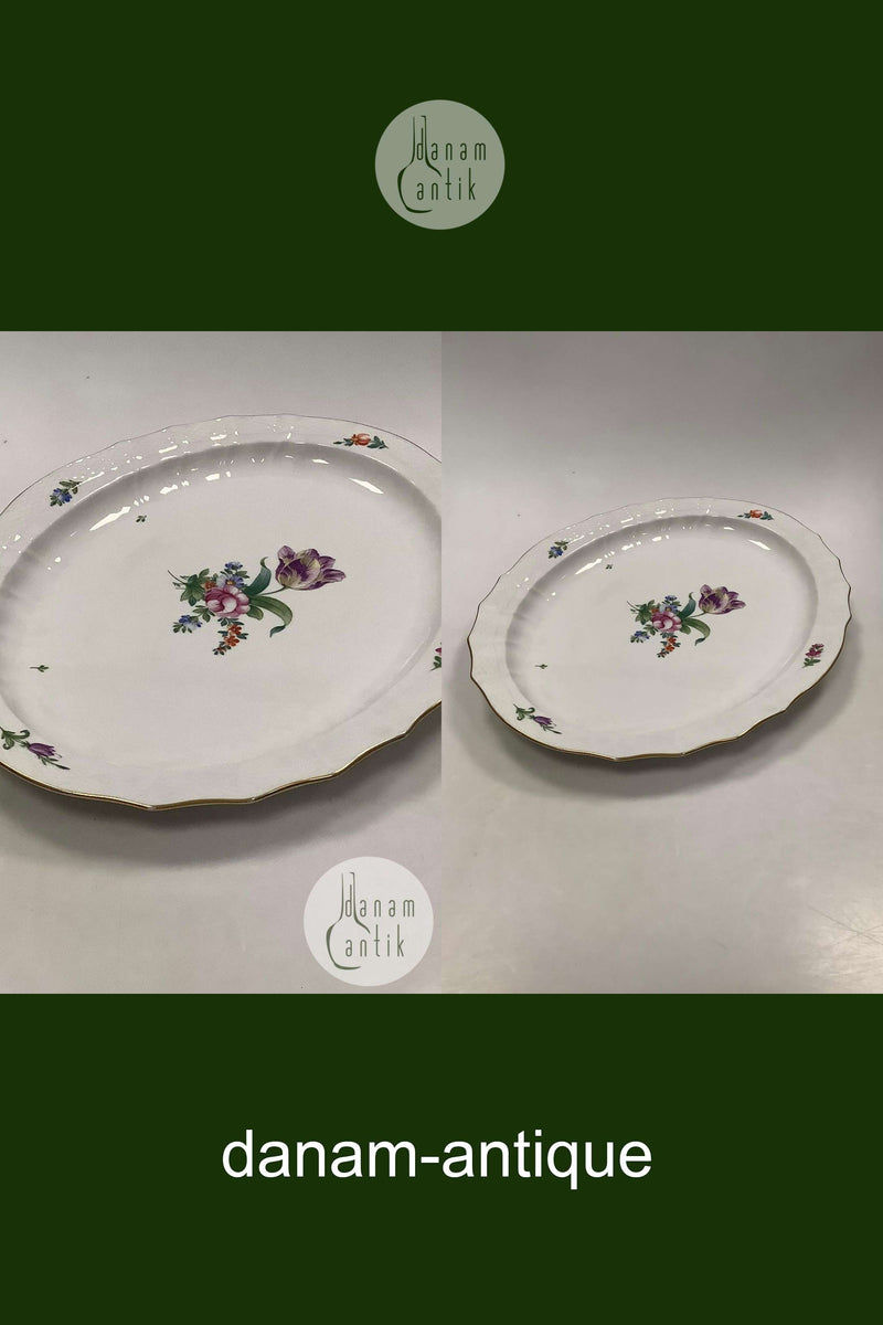 Royal Copenhagen Saxon Flower Light Oval Serving Dish No 1559