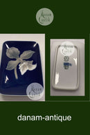 Royal Copenhagen Mørkeblå Firkant Skål med Blomster No. 2835 / 861