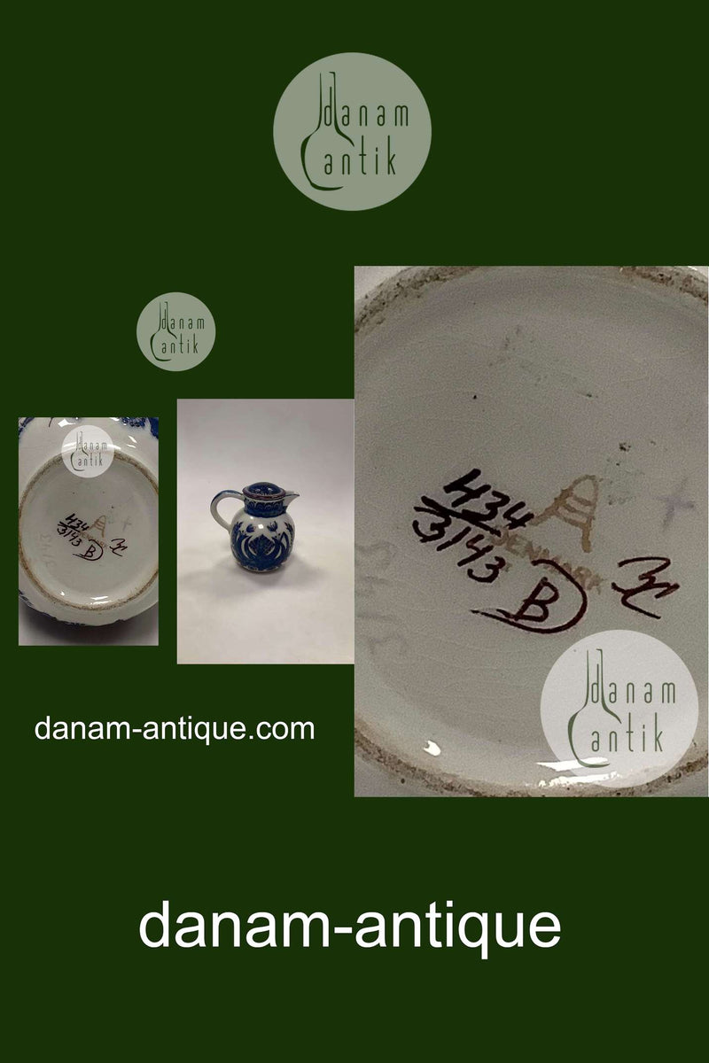 Aluminia Tenera kunstfajance Kande med Låg No. 434-3143