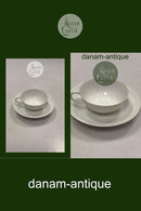 Bing und Grondahl Jugendstil weiße Kaffeetasse und Untertasse