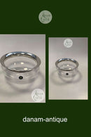 Royal Copenhagen Glasschale mit versilbertem Rand