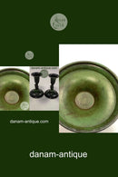 Et par Dansk små bronze stager med fulge motiv