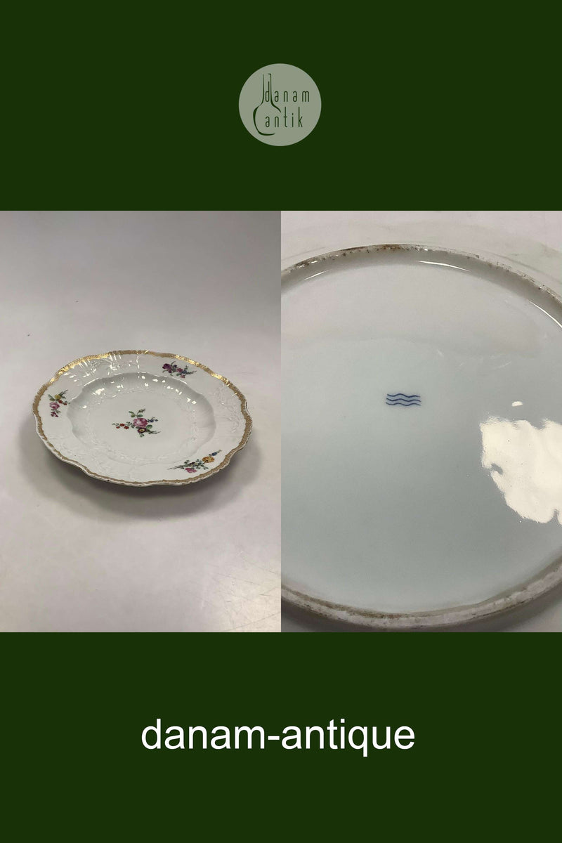 Antik Royal Copenhagen Saksisk Blomst, Fuld Spisetallerken