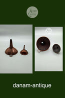 Par tragte i kobber. Fremstillet i Danmark omkring 1900.