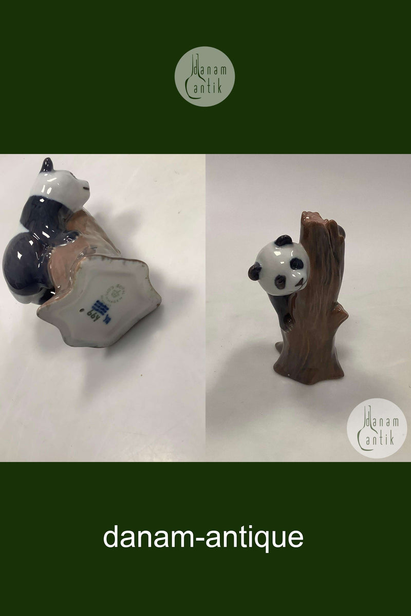 ロイヤルコペンハーゲン 切り株の上のパンダ フィギュア No.664