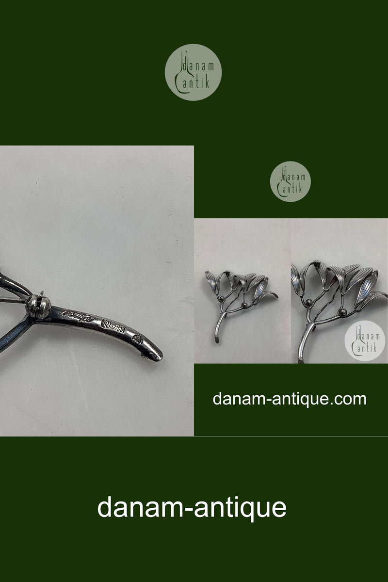Anton Michelsen Sterling Silver Brooch Mistletoe Eigil Jensen