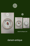 Saksisk Blomst Dyb Tallerken med Gennembrudt Blondekant fra 1860-1890