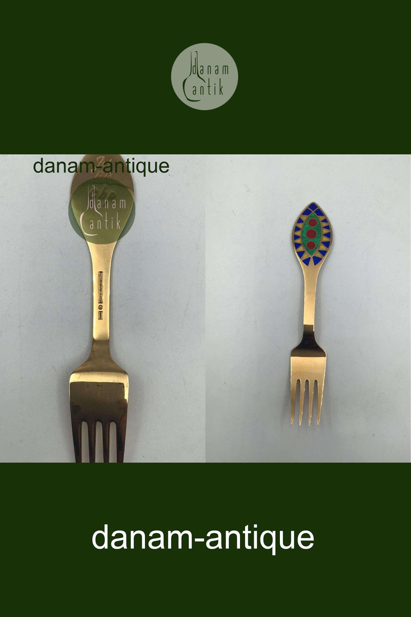 A. Michelsen Julegaffel 1998 I Forgyldt Sterling Sølv med Emalje