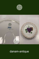 Royal Copenhagen Fuld Saksisk Blomst Privatmalet Ovalt Fad med Vindruer