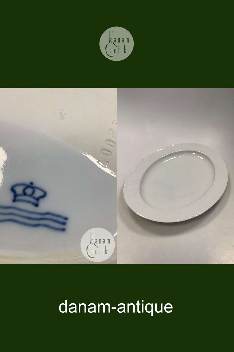 Royal Copenhagen Juliane Marie, hvid Oval Serveringsfad No 12007