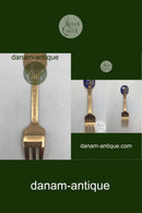 A. Michelsen Julekagegaffel 1985 Forgyldt Sterling Sølv med emalje