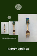 A. Michelsen Julekagegaffel 1988 Forgyldt Sterling Sølv med emalje