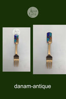 A. Michelsen Julekagegaffel 1990 Forgyldt Sterling Sølv med emalje